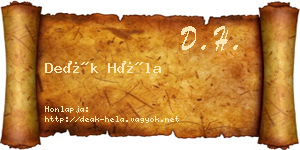 Deák Héla névjegykártya
